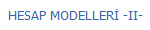 HESAP MODELLER -II-